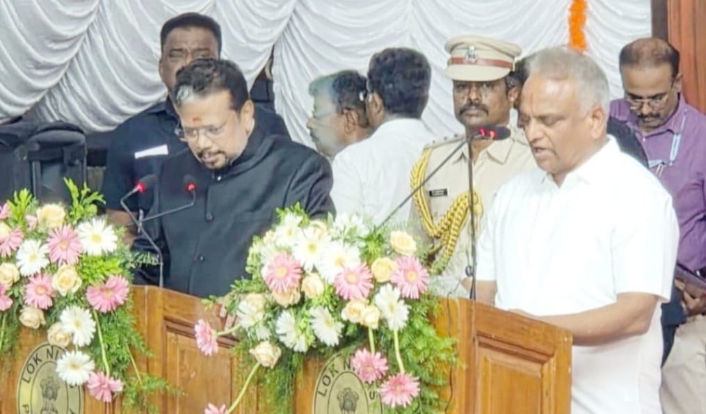 పుదుచ్చేరిలో మల్లాడి కృష్ణారావు మంత్రిగా ప్రమాణస్వీకారం.. వరుసగా నాలుగోసారి అవకాశం