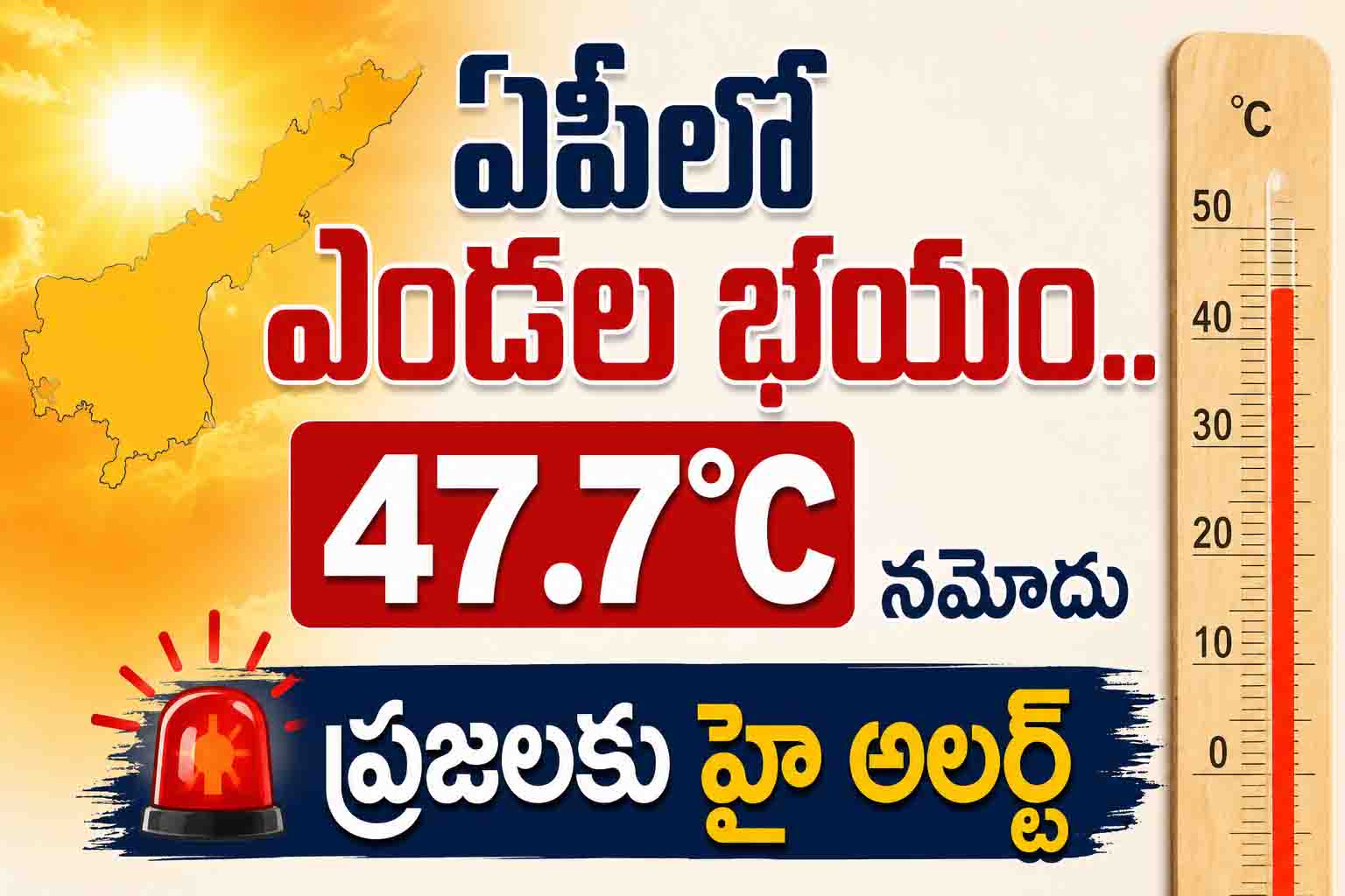ఏపీలో ఎండల భయం.. 47.7°C నమోదు, ప్రజలకు హై అలర్ట్