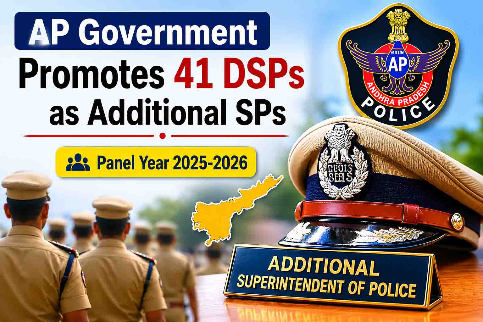 ఏపీ పోలీస్ శాఖలో భారీ ప్రమోషన్లు.. 41 మంది DSPలకు Additional SP పదోన్నతి