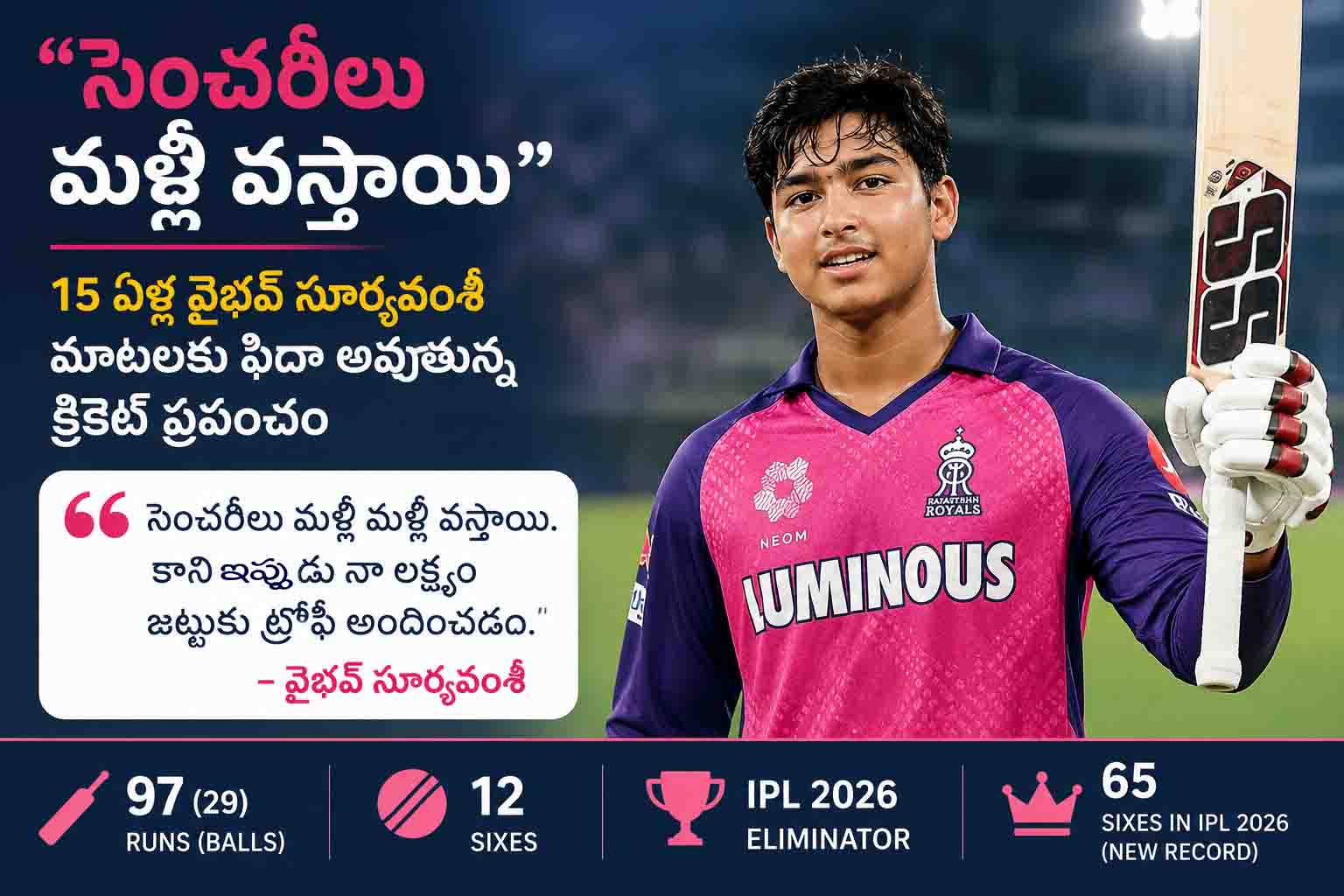 “సెంచరీలు మళ్లీ వస్తాయి”.. 15 ఏళ్ల వైభవ్ సూర్యవంశీ మాటలకు ఫిదా అవుతున్న క్రికెట్ ప్రపంచం
